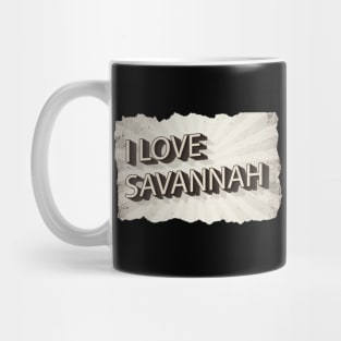 I Love Savannah newspaper Vintage Mug